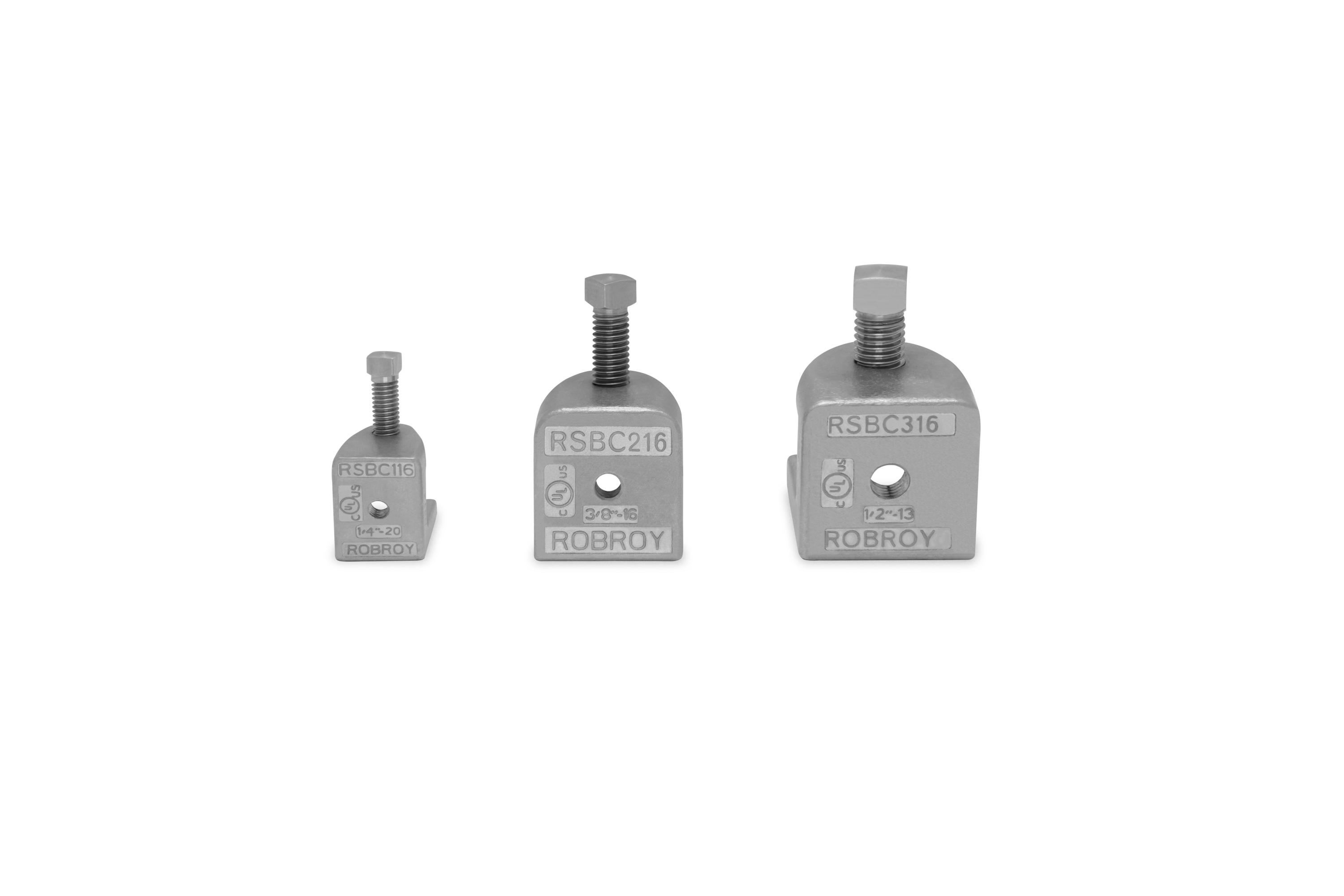 Robroy Stainless beam clamp multiple sizes, back view