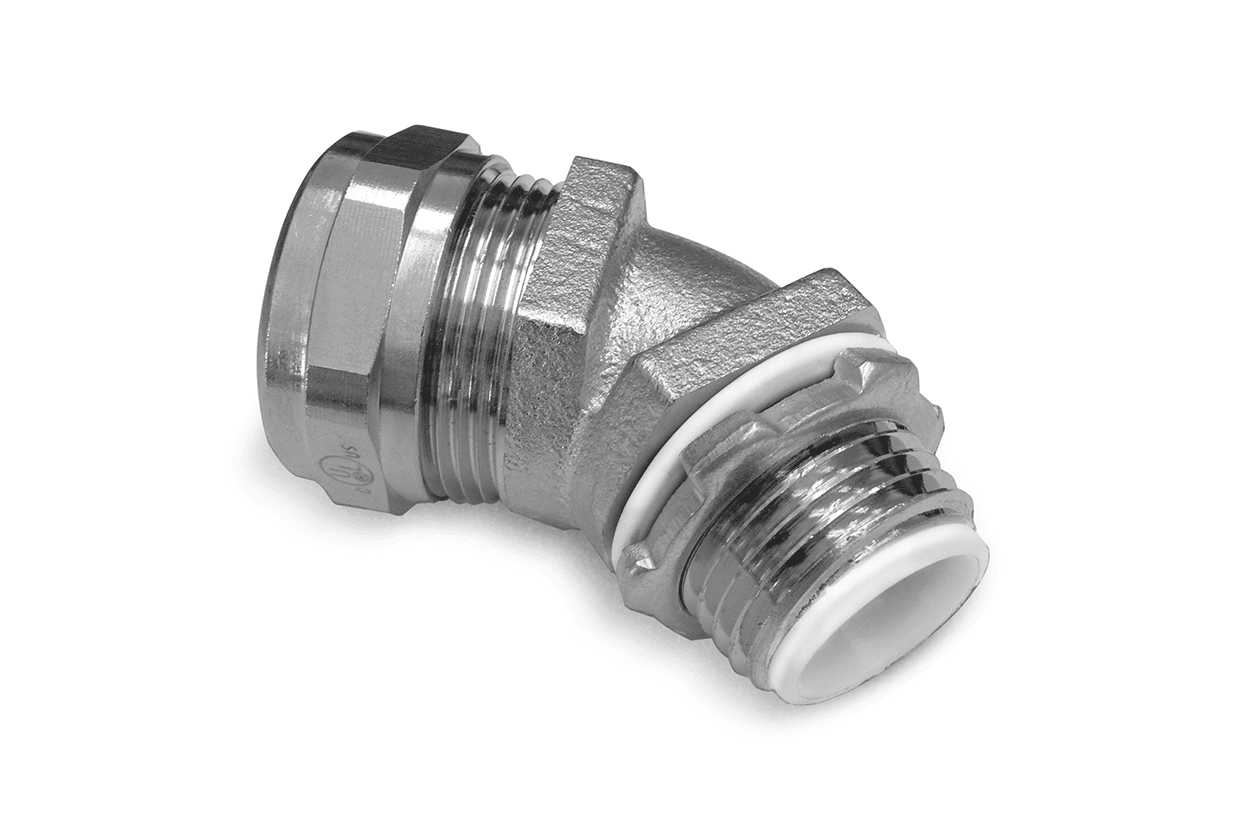 robroy stainless industrial liquid tight fitting 45 degree option