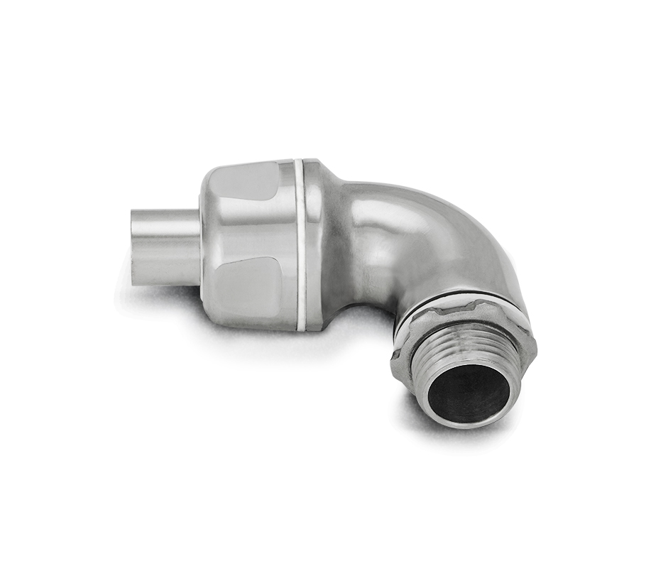 robroy stainless food grade liquid tight fitting 90 degree option