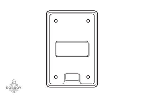 diagram-line-art-1-gang-device-box-cover-blank-cast.png Line Drawing of Single Gang Blank Cast Device Cover by Robroy Stainless
