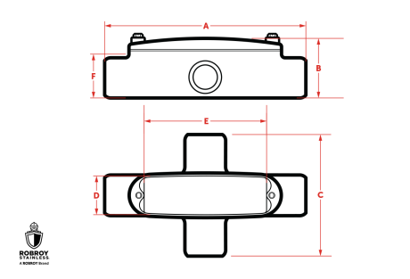 diagram-line-art-hygienic-conduit-body-type-x.png Line Drawing of Conduit Body Assemblies by Robroy Stainless