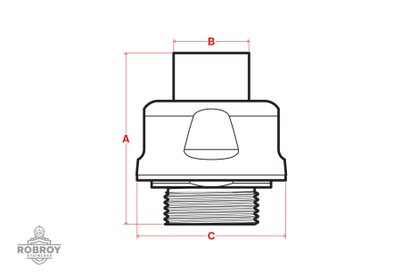 diagram-line-art-hygienic-liquid-tight-fitting-straight.png Line Drawing of Hygienic Liquid Tight Fitting - Straight by Robroy Stainless