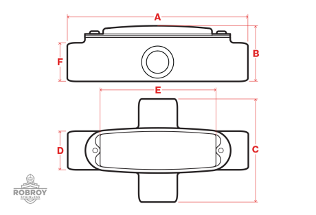 Line Drawing of Conduit Body X by Robroy Stainless