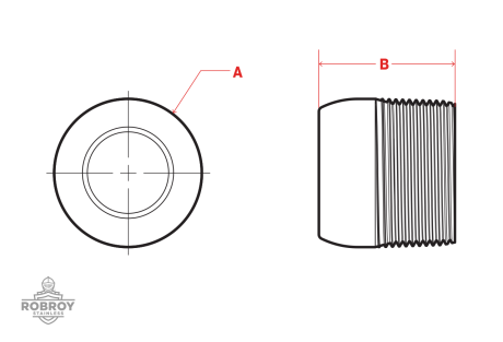 Line Drawing of Reducing Bushing by Robroy Stainless